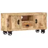 vidaXL Meuble TV Bois de manguier brut 110x30x50 cm
