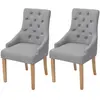 vidaXL Chaises à manger lot de 2 gris clair tissu