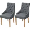 vidaXL Chaises à manger lot de 2 gris foncé tissu