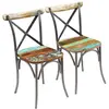 vidaXL Chaises à manger lot de 2 bois de récupération solide