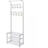 vidaXL Porte-manteau avec rangement de chaussures 68x32x182,5cm Blanc