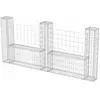 vidaXL Panier de gabion en forme de U Acier galvanisé 240x20x100 cm