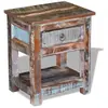 vidaXL Table d'appoint 1 tiroir Bois de récupération massif 43x33x51cm