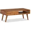 vidaXL Table basse Bois massif avec tiroir sculpté 100 x 50 x 40 cm