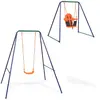 vidaXL Balançoire simple 2-en-1 et balançoire pour tout-petits Orange
