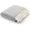 vidaXL Couverture coton à chevrons 220x250 cm Gris
