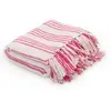 vidaXL Couverture coton à rayures 220x250 cm Rose et Blanc