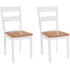 vidaXL Chaises De Salle À Manger 2 Pcs Blanc Bois D'hévéa Massif - Vidaxl