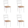 vidaXL Chaises à manger lot de 4 blanc bois d'hévéa massif
