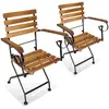vidaXL Chaises pliables de jardin 2 pcs Acier et bois d'acacia solide