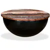 vidaXL Table basse Bois de récupération massif Noir Forme de bol