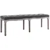 vidaXL Banc Lin Bois solide 150x40x48 cm Gris foncé