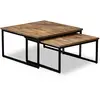 vidaXL Table basse gigogne 2 pcs Teck massif de récupération