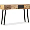 vidaXL Table console Teck massif de récupération 120 x 30 x 76 cm