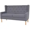 vidaXL Canapé à 2 places Tissu Gris