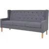 vidaXL Canapé à 3 places tissu gris