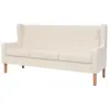 vidaXL Canapé à 3 places Tissu Blanc crème