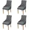 vidaXL Chaises à manger lot de 4 gris foncé tissu