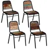 vidaXL Chaises à manger lot de 4 bois de récupération solide