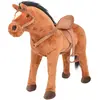 vidaXL Jouet en peluche Cheval Marron