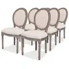 vidaXL Chaises à manger lot de 6 crème tissu