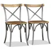 vidaXL Chaises à manger lot de 2 bois solide de manguier