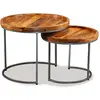 vidaXL Ensemble de tables d'appoint 2 pcs Bois de manguier massif