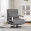 vidaXL Fauteuil pivotant et canapé-lit Gris foncé Tissu