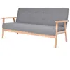 vidaXL Canapé à 3 places Tissu Gris clair