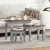 vidaXL Ensemble de tables gigognes 3 pcs Bois de récupération massif