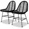vidaXL Chaises à manger lot de 2 noir rotin naturel