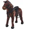 vidaXL Jouet en peluche Cheval Marron foncé XXL