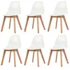 vidaXL Chaises à manger lot de 6 Blanc Plastique