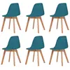 vidaXL Chaises à manger lot de 6 Turquoise Plastique