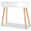 vidaXL Table console Bois de pin massif 80 x 30 x 72 cm Blanc