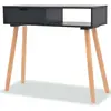 vidaXL Table console Bois de pin massif 80 x 30 x 72 cm Noir