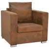 vidaXL Fauteuil Marron Similicuir daim