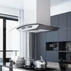 vidaXL Hotte îlot avec écran tactile LCD et capteur 90 cm 756 m³/h LED