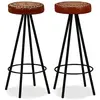 vidaXL Tabourets de bar lot de 2 cuir véritable