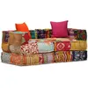 vidaXL Pouf modulaire à 2 places Patchwork Tissu