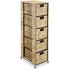 vidaXL Unité de rangement avec 5 paniers 25,5x37x100 cm Jacinthe d'eau