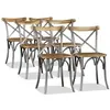 vidaXL Chaises à manger lot de 6 bois de manguier massif et acier
