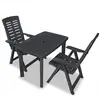 vidaXL Mobilier de bistro 3 pcs Plastique Anthracite