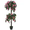 vidaXL Plante artificielle de Rhododendron avec pot 155cm Vert et rose