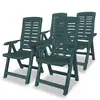 vidaXL Vidaxl Chaises Inclinables De Jardin Lot De 4 Plastique Vert