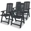 vidaXL Chaises inclinables de jardin 4 pcs Plastique Anthracite