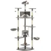 vidaXL Arbre à chat avec griffoirs en sisal 203 cm Gris et Blanc