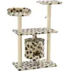 vidaXL Arbre à chat avec griffoir en sisal 95 cm Beige Motif de pattes