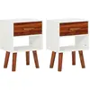 vidaXL Table de chevet 2 pcs Bois d'acacia massif 40x30x57 cm