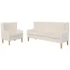 vidaXL Ensemble de canapés 2 pcs tissu blanc crème